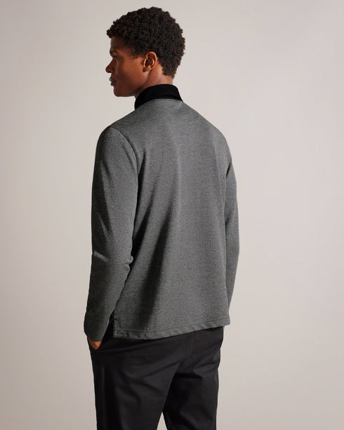 RAZEN-Tops-Ls Woven Collar Textured Polo- Ted Baker Romania